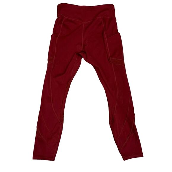 Fabletics Anywhere Motion365 High Waisted Moto 7/8 Leggings Size Large Burgundy - Picture 5 of 8